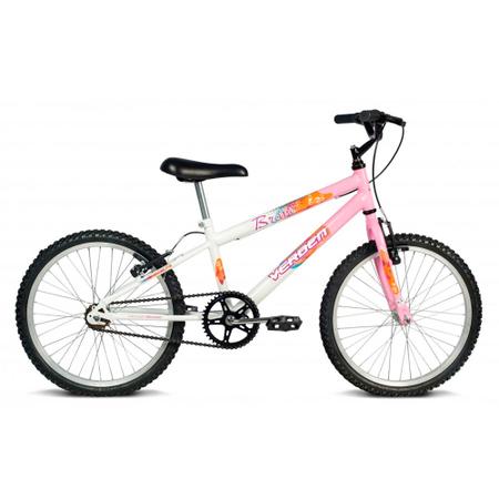 BICICLETA INFANTIL ARO 20 BRAVE BRANCO E ROSA VERDEN BIKES