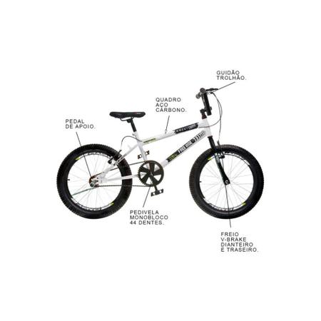 Imagem de Bicicleta Infantil Aro 20 Colli Cross Extreme Freio V-Brake - Branco