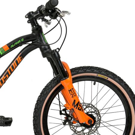 Bicicleta Infantil Aro 20 Redstone Alpha G Preto/Verde e Laranja