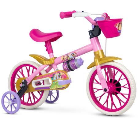 Imagem de Bicicleta Infantil com Rodinha aro 12 Menina Princesas da Disney Nathor