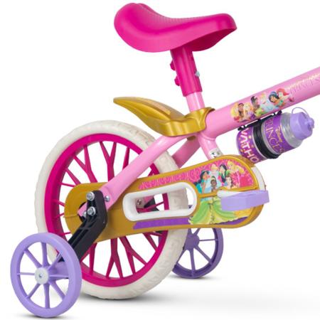 Imagem de Bicicleta Infantil com Rodinha e Capacete aro 12 Menina Princesas da Disney