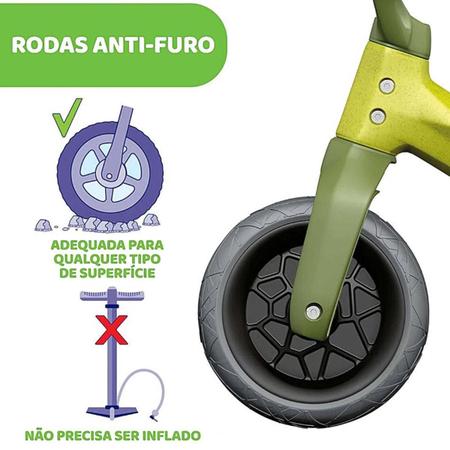 Bicicleta Infantil De Equil brio Chicco Verde 2 3 Anos 25Kg