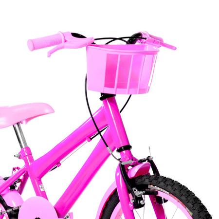 Imagem de Bicicleta Infantil Feminina Aro 16 Alumínio Colorido + Kit Proteção