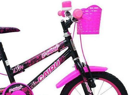 Imagem de Bicicleta Infantil Feminina Aro 16  - Preta e Pink