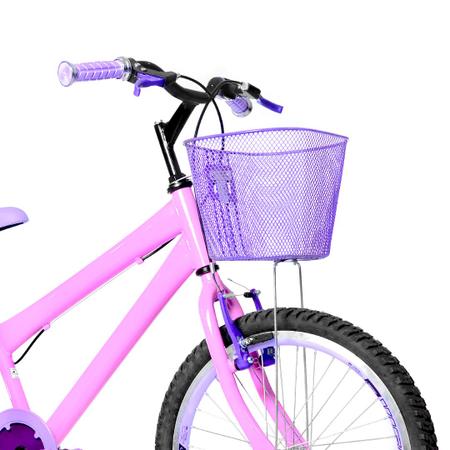 Imagem de Bicicleta Infantil Feminina Aro 20 Aero + Kit Passeio e Cadeirinha