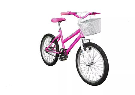Imagem de Bicicleta Infantil Feminina Track e Bikes Cindy Aro 20 Com Cesta Rosa