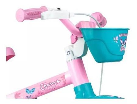 Imagem de Bicicleta infantil infantil Nathor Charm aro 12 freio tambor cor rosa com rodas de treinamento