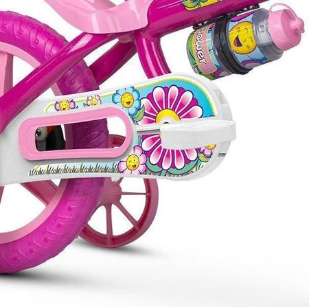 Imagem de Bicicleta Infantil Infantil Nathor Flower Aro 12 Freio Tambor Cor Rosa Com Rodas De Treinamento