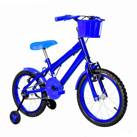 Imagem de Bicicleta Infantil Masculina Aro 16 Alumínio Colorido + Kit Passeio