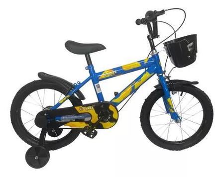 Imagem de Bicicleta Infantil Menino Aro 12 Azul Com Rodinhas Suporta Até 50Kg