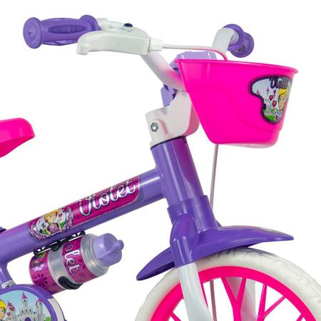 Imagem de Bicicleta Infantil Nathor Menina Aro 12 Com Rodinhas Violet