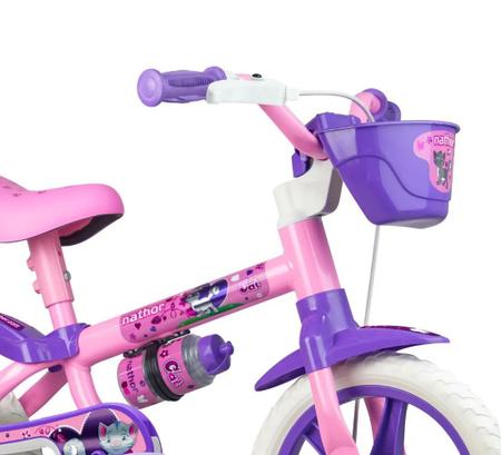 Bicicleta Infantil Rosa Aro 12 Cat 3 A 5 Anos Rodinha Nathor