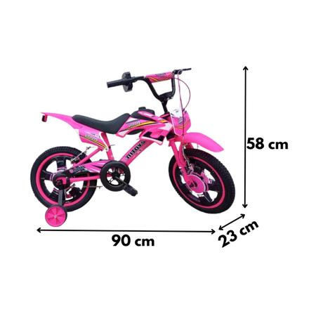 Bicicleta Aro 16 Moto Cross Rosa - Uni Toys