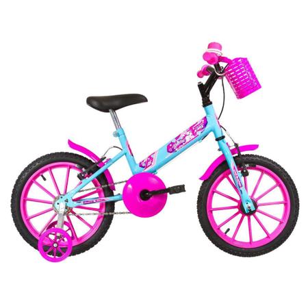 Imagem de Bicicleta Infantil Ultra Bikes Aro 16 Azul Bebê E Rosa Com Rodinhas