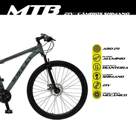 Bicicleta MTB Aro 29 Alum nio 21 Marchas C mbios Shimano Freio