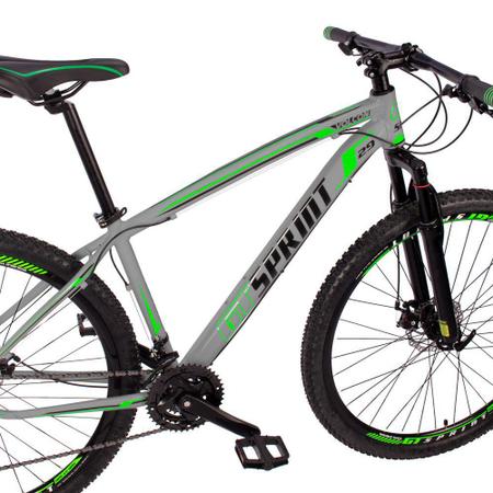 Imagem de Bicicleta MTB Volcon Aro 29 Quadro 15 Alumínio 21 Marchas Freio Mecânico Cinza Verde - GT Sprint