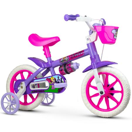 Imagem de Bicicleta Nathor Aro 12 Violet Com Rodinhas Lílas