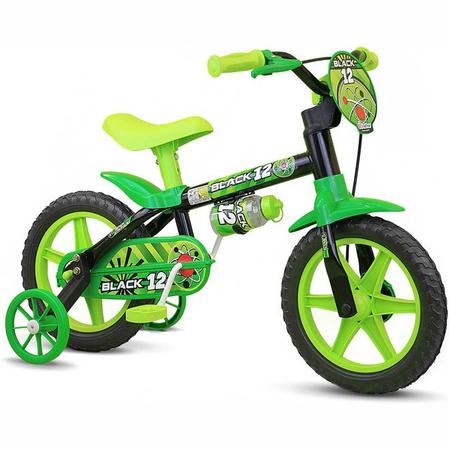 Imagem de Bicicleta Nathor Black Aro 12 Infantil Com Capacete