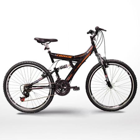 Imagem de  Bicicleta TB100 TK3 com Full Suspension 18 Marchas e Aro 26 - Preto/Laranja