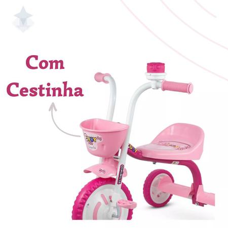 Triciclo Infantil Menina You 3 Girl Em Alumínio Cestinha e Buzina