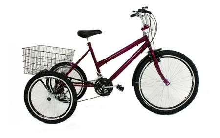 Imagem de Bicicleta Triciclo Luxo Aro 26 Completo Com 21 Marchas