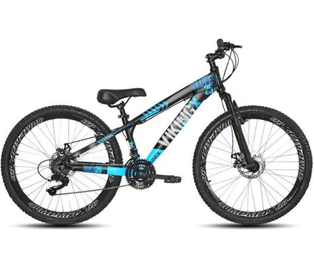 Bike bicicleta aro 26 freeride viking, bike dirt, downhill, wheeling,  urbano, grau, rl, 21 marchas