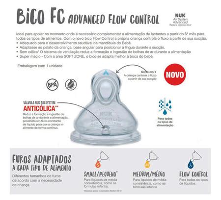 Imagem de Bico Nuk Silicone First Choice Advanced Fluxo Médio 6+m
