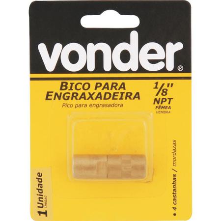 Bico para bomba graxa 4 castanhas 1/8" npt - Vonder Imagem de Bico para bomba graxa 4 castanhas 1/8" npt - Vonder