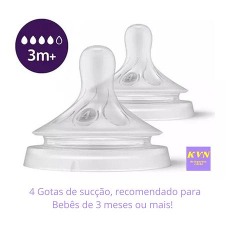 Imagem de Bico para mamdeira philips avent 3.0 3m+ com 2 unidades