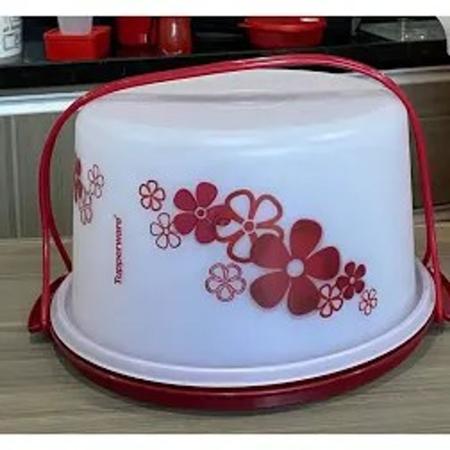 Imagem de Big Cake Redondo Boleira Flores Da Tupperware