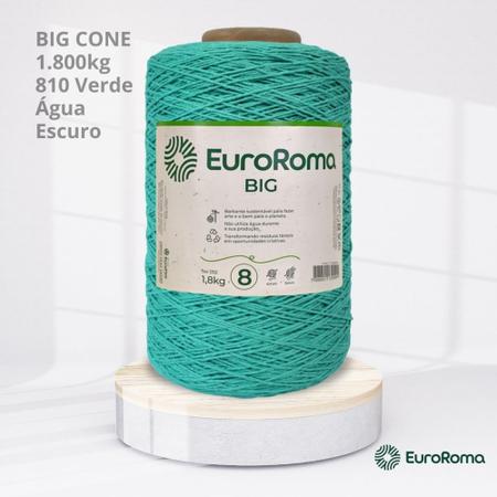 Imagem de Big Cone Barbante EuroRoma Verde Água Escuro 810 N.8 4/8 com 1.800kg