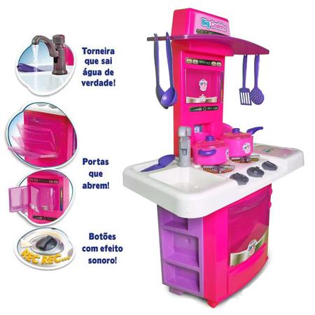 Cozinha Para Meninas com Jogo de Comidas e Acessórios - Big Star Brinquedos  - Cozinha Infantil / de Brinquedo - Magazine Luiza