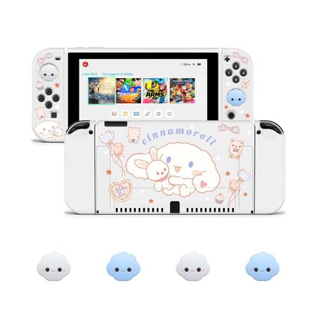 Imagem de Big Eared Dog Switch Case, Compatível com Nintendo Switch OLED, Switch NS, 4 Nuvem Joystick Caps