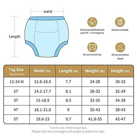 Big ELEPHANT Toddler Potty Training Pants- 100% Cotton Unisex Baby Pee  Underpants 10-Pack, 12M - Calcinha para Bebês - Magazine Luiza