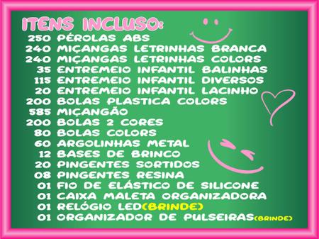 Kit Miçanga Montagem Pulseira Bijuteria Colar Infantil - Focu's Ecomm - Miçangas - Magazine Luiza
