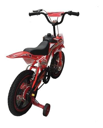 Bicicleta Infantil Aro 16 Moto Bike C/ Rodinha Menino - Glumi