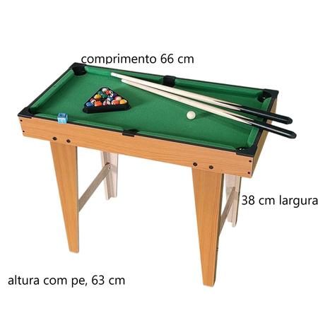 Bilhar Mini Mesa De Sinuca Profissional 69 Cm Com Tacos Bola - san