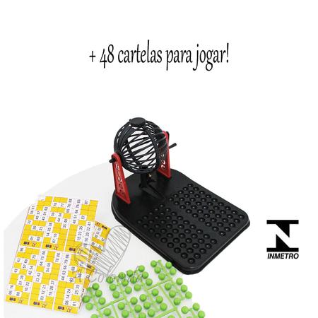 Imagem de Bingo 48 Cartela Com Globo Giratório Brinquedo Infantil Novo Diversão 