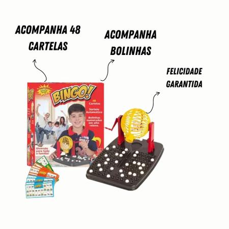 Jogo de Bingo Brinquedo Infantil com 48 Cartela e 88 bolinhas - KEPLER - Jogo  Bingo Infantil - Magazine Luiza