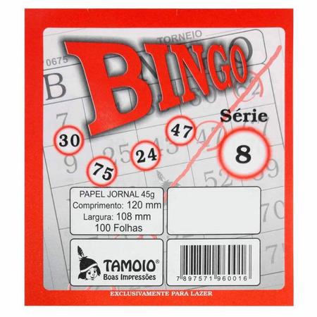 Imagem de Bingo Tamoio Jornal 100 Folhas - 15 Unidades