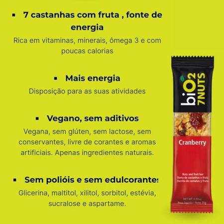 Imagem de Bio2 Barra De Castanhas E Cranberry 25g Display 12 Unidades