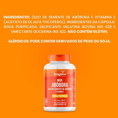 Imagem de Biogens max abóbora + vitamina e - 150 caps