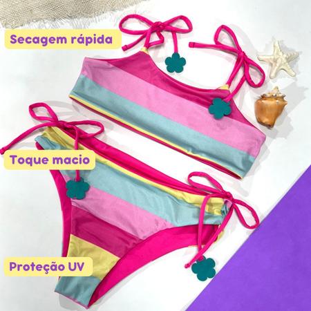 Imagem de Biquíni Dupla Face + Vestido Saída De Praia Menina Infantil