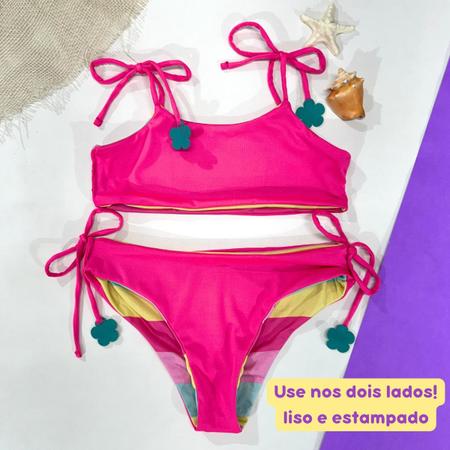 Imagem de Biquíni Dupla Face + Vestido Saída De Praia Menina Infantil