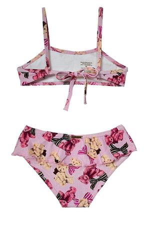Biquíni Infantil Estampado com Babados - Metida Moça Imagem de Biquíni Infantil Estampado com Babados