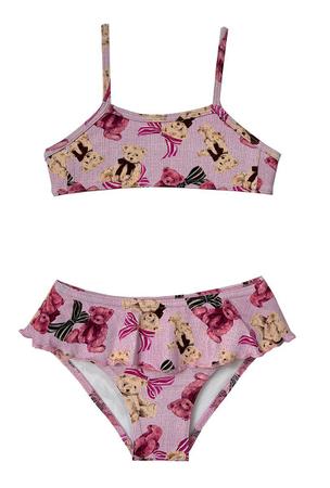 Biquíni Infantil Estampado com Babados - Metida Moça Imagem de Biquíni Infantil Estampado com Babados