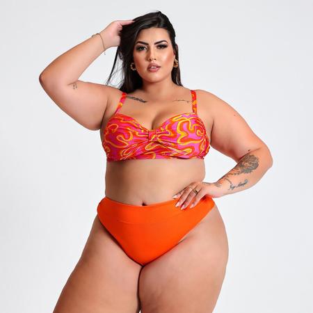 Imagem de Biquíni Plus Size Top com Bojo e Calcinha Fio Dental Duplo