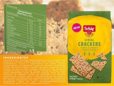 Biscoito Crackers Multigrãos sem Glúten e Lactose Schar 210g Imagem de Biscoito Crackers Multigrãos sem Glúten e Lactose Schar 210g