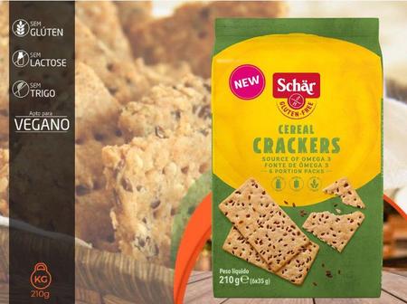 Biscoito Crackers Multigrãos sem Glúten e Lactose Schar 210g Imagem de Biscoito Crackers Multigrãos sem Glúten e Lactose Schar 210g