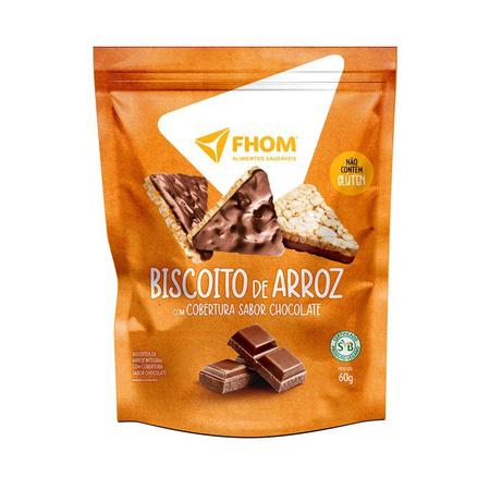 Imagem de Biscoito de Arroz com Chocolate 60g Vegano Sem Glúten FHOM